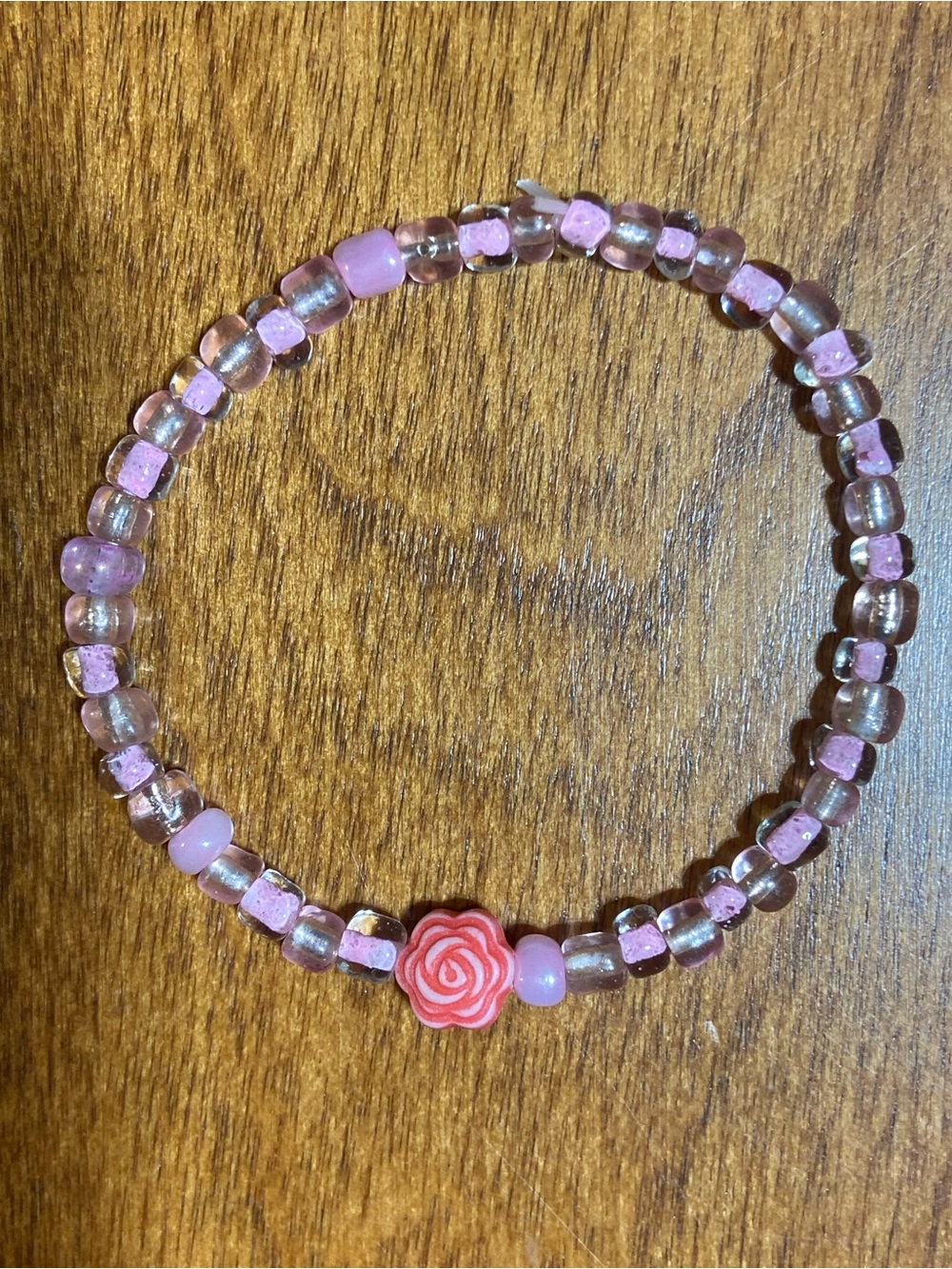 Pink beaded bracelet